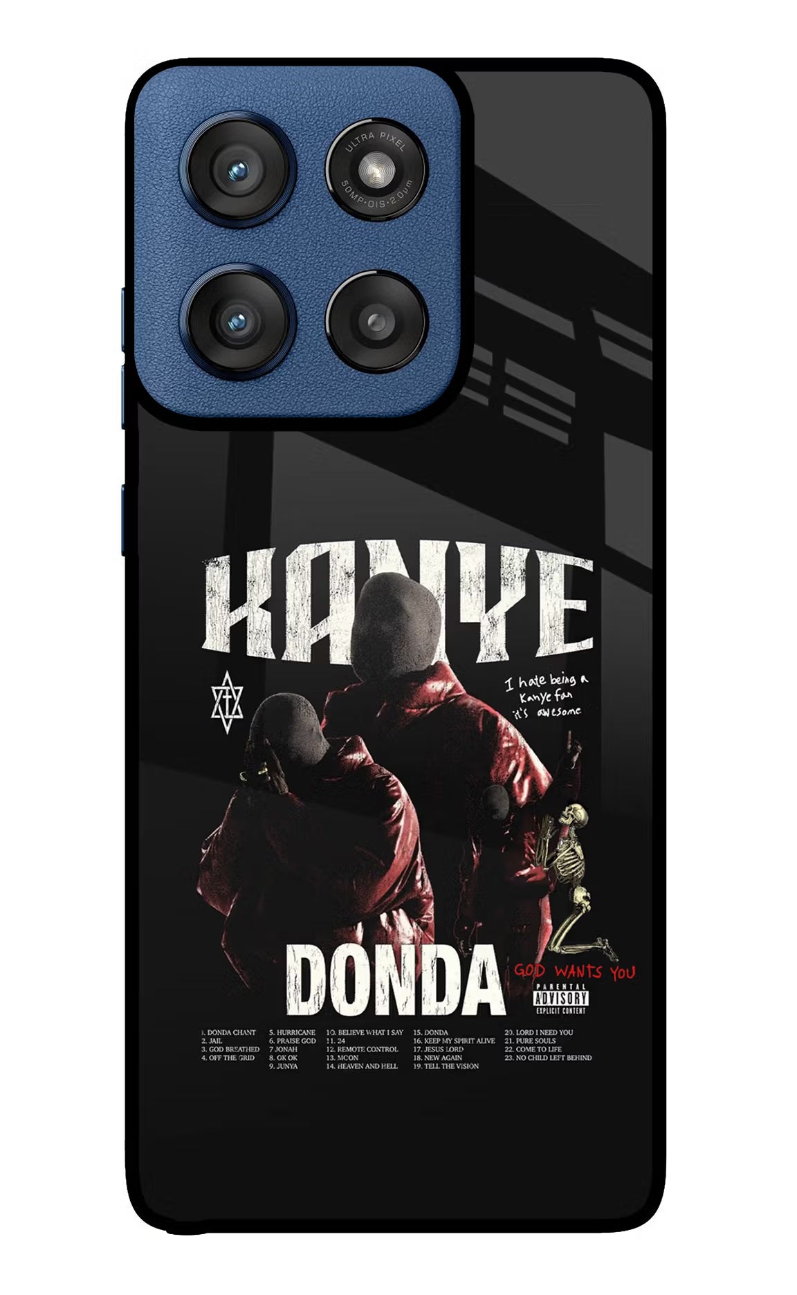 Donda Kanye West Moto Edge 60 Stylus Glass Case Back Cover by Casekaro