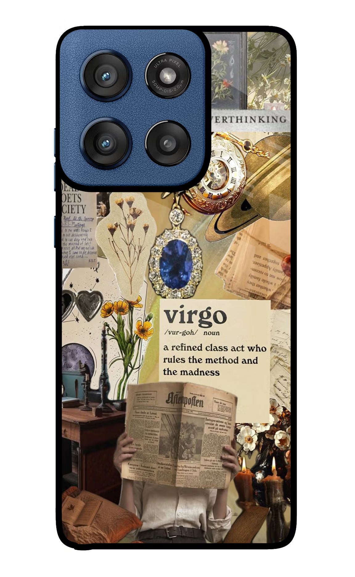 Virgo Zodiac Moto Edge 60 Stylus Glass Case Back Cover by Casekaro