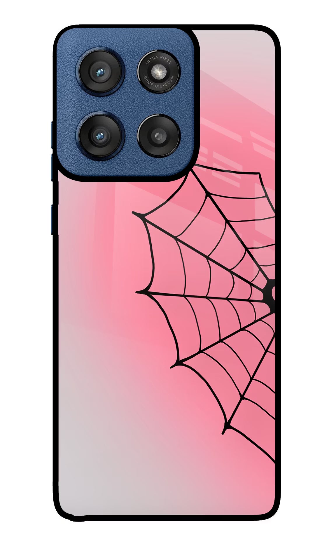 Pink Web Moto Edge 60 Stylus Glass Case