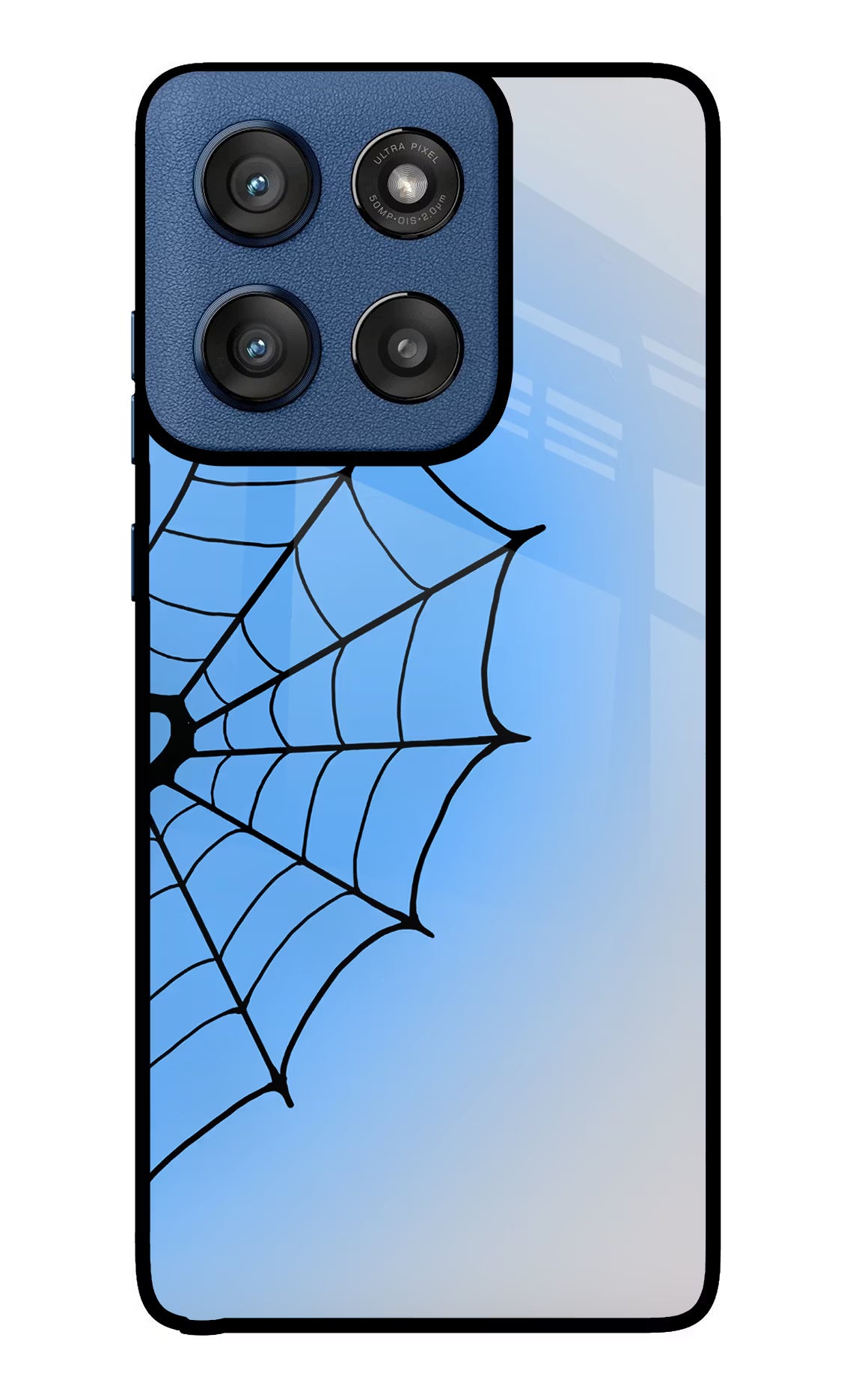 Blue Web Moto Edge 60 Stylus Glass Case