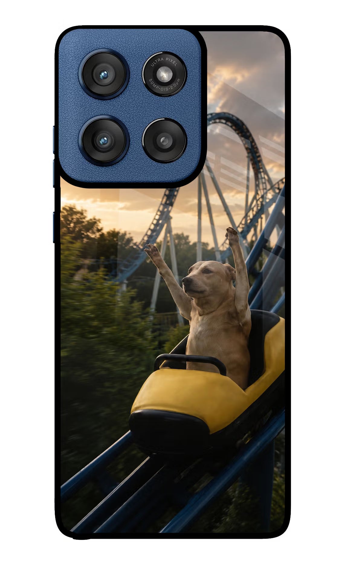 Rollercoaster Dog Moto Edge 60 Stylus Glass Case