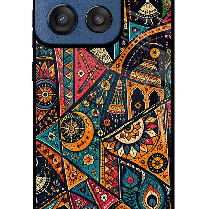 Folk Print Moto Edge 60 Stylus Glass Case