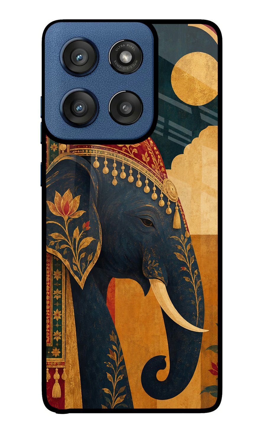 Royal Elephant Moto Edge 60 Stylus Back Cover, Glass case