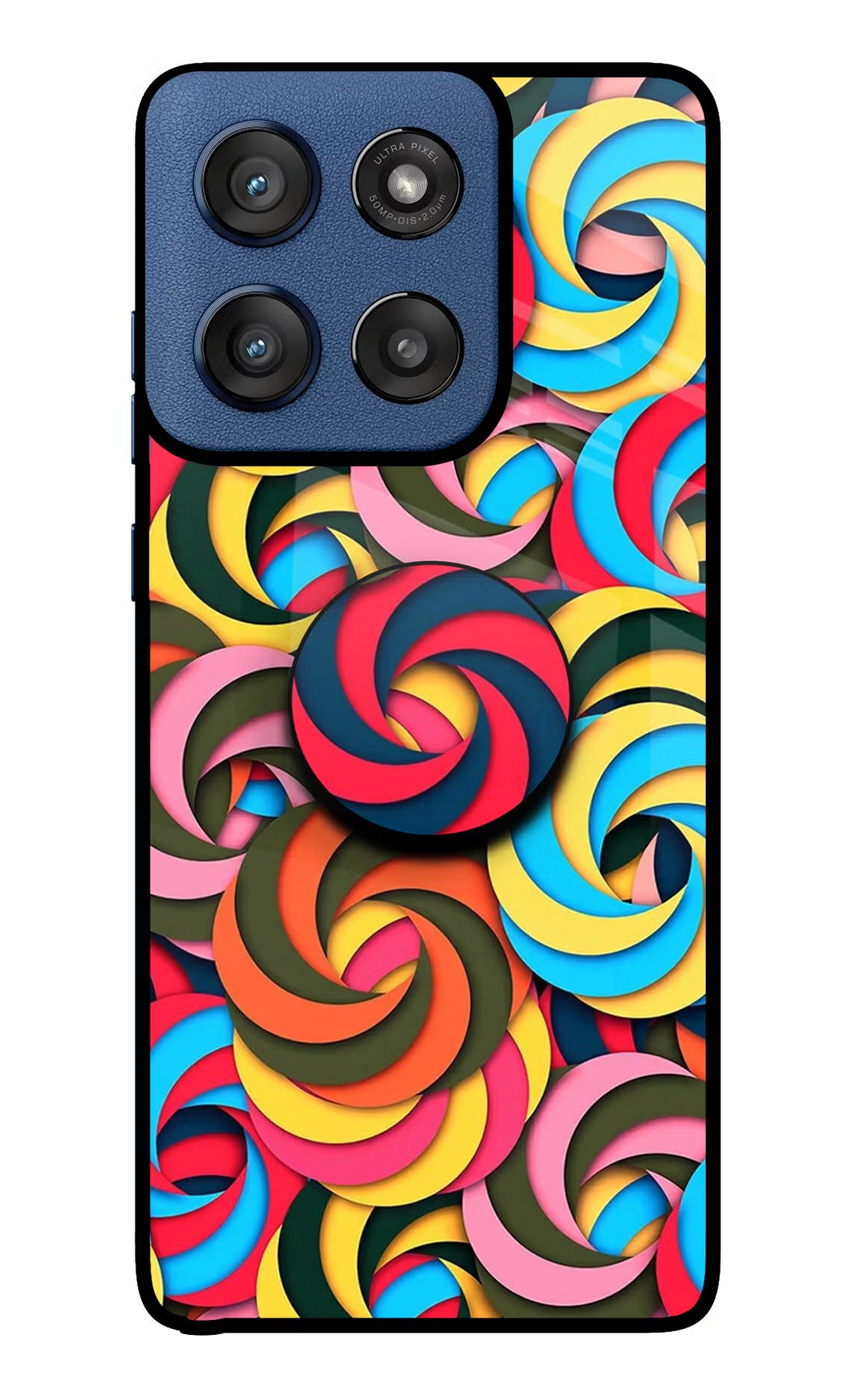 Spiral Pattern Moto Edge 60 Stylus Pop Case by Casekaro