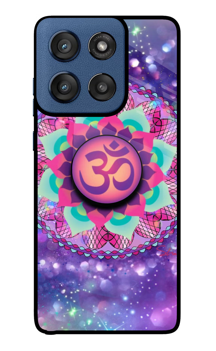 Om Purple Moto Edge 60 Stylus Pop Case, Glass case