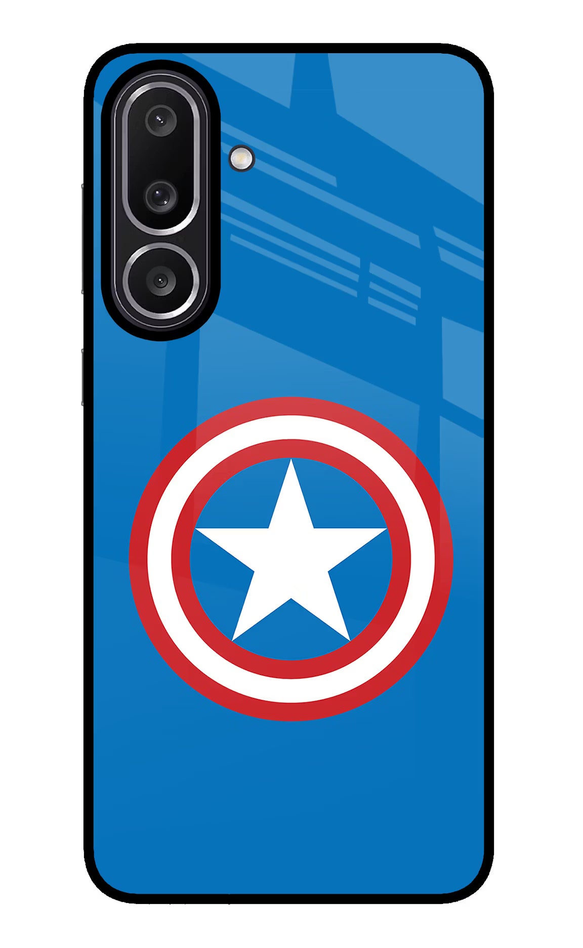 Captain America Logo Samsung M56 5G Glass Case Back Cover by Casekaro