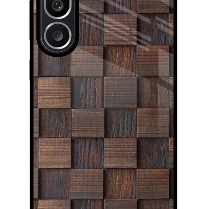 Wooden Cube Design Samsung M56 5G Glass Case
