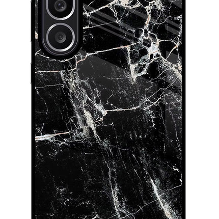 Black Marble Texture Samsung M56 5G Glass Case