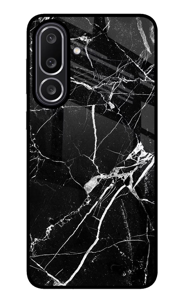 Black Marble Pattern Samsung M56 5G Glass Case