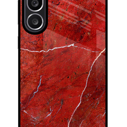Red Marble Design Samsung M56 5G Glass Case