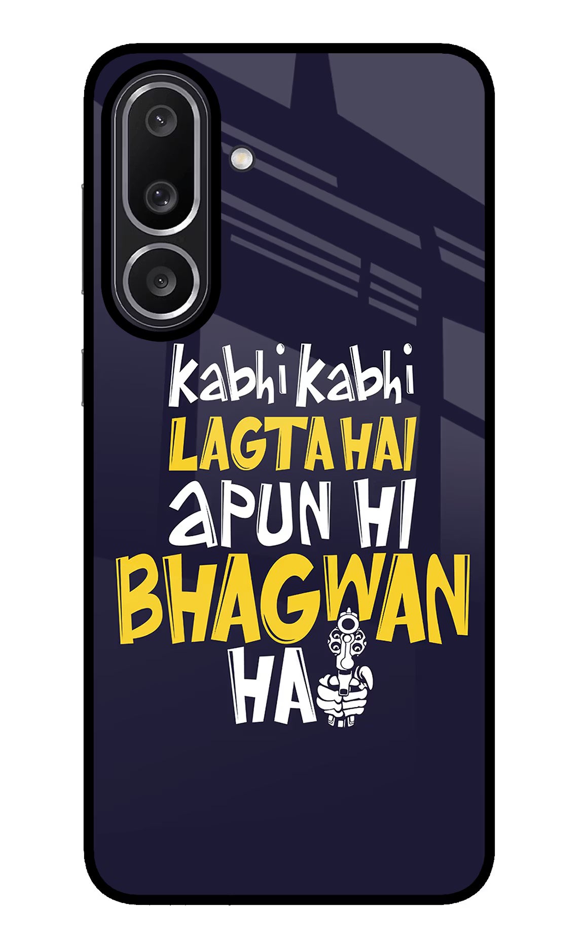 Kabhi Kabhi Lagta Hai Apun Hi Bhagwan Hai Samsung M56 5G Glass Case Back Cover by Casekaro