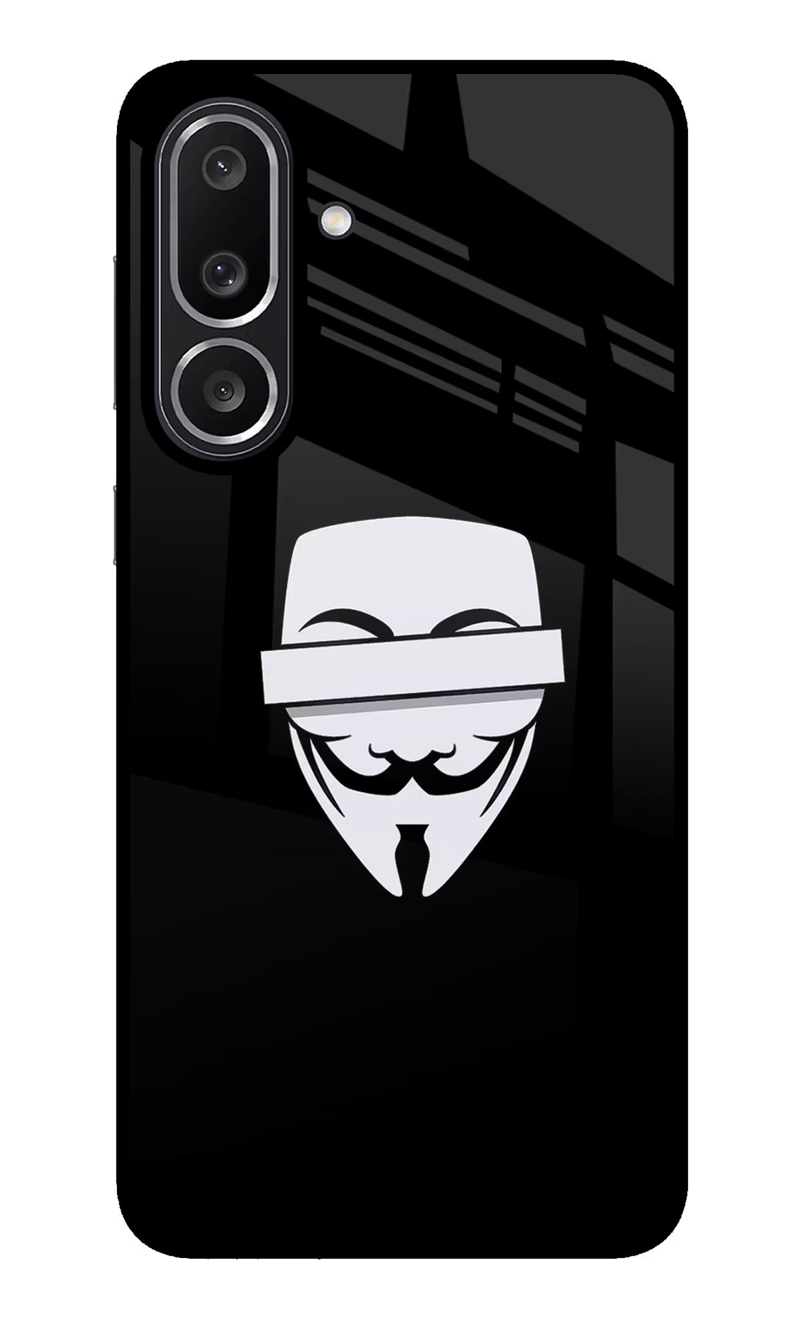 Anonymous Face Samsung M56 5G Glass Case Back Cover by Casekaro