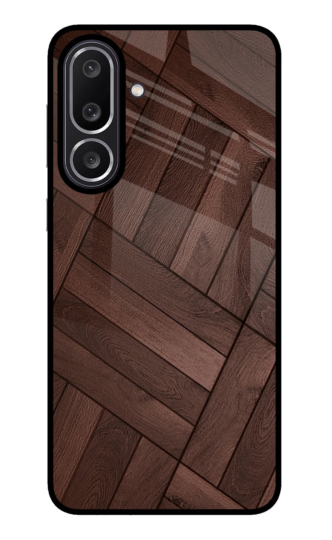 Wooden Texture Design Samsung M56 5G Glass Case Back Cover by Casekaro