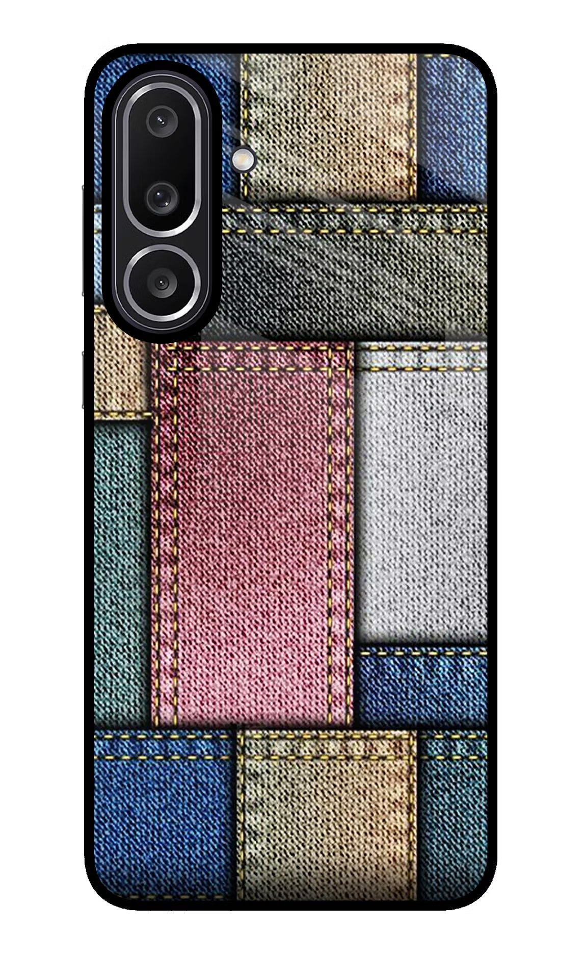 Multicolor Jeans Samsung M56 5G Glass Case Back Cover by Casekaro