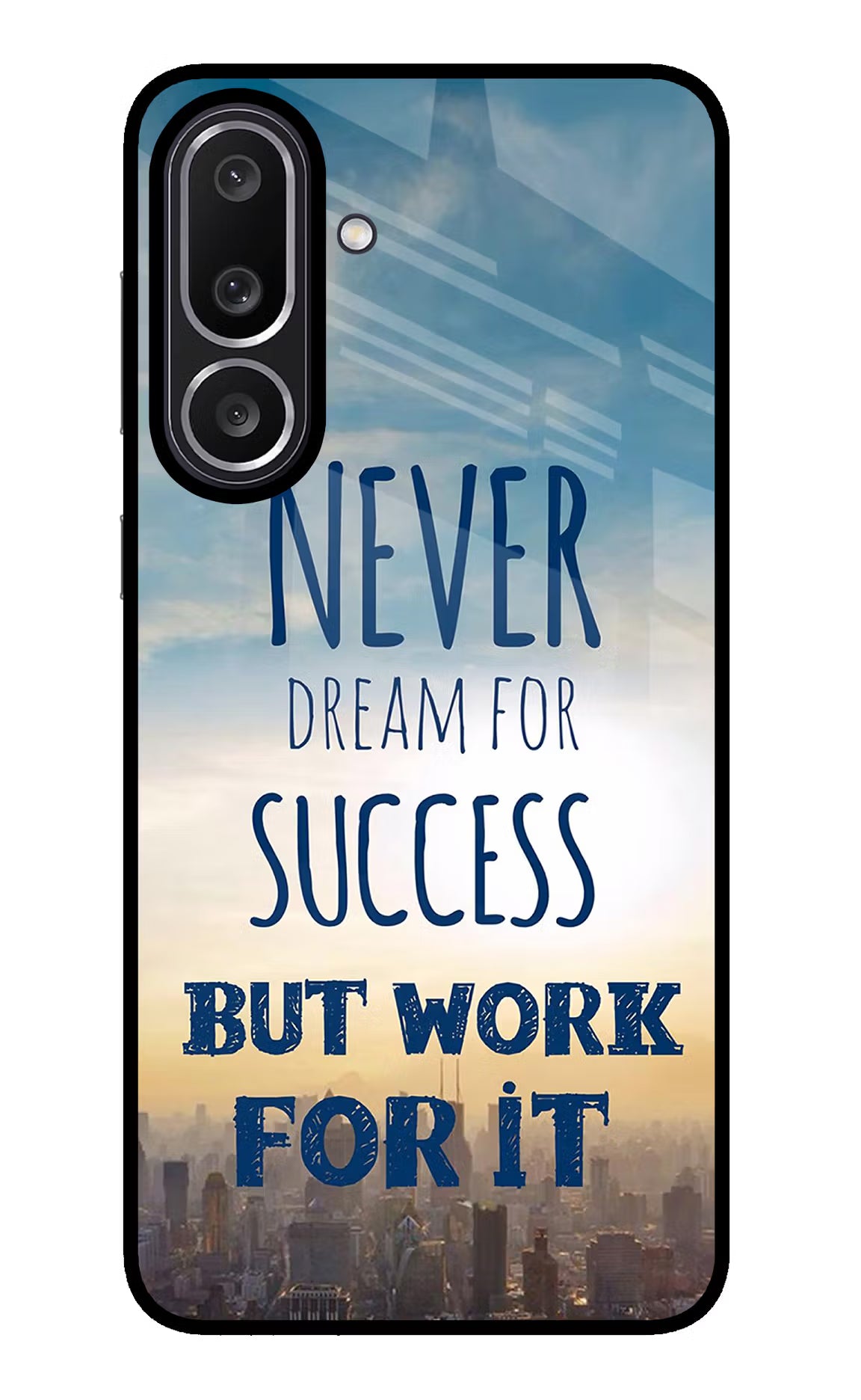 Never Dream For Success But Work For It Samsung M56 5G Glass Case Back Cover by Casekaro