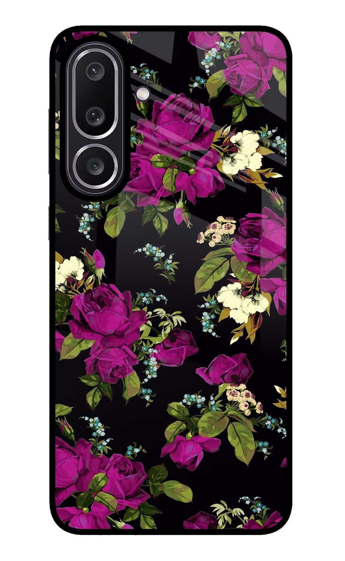 Flowers Samsung M56 5G Glass Case Back Cover by Casekaro
