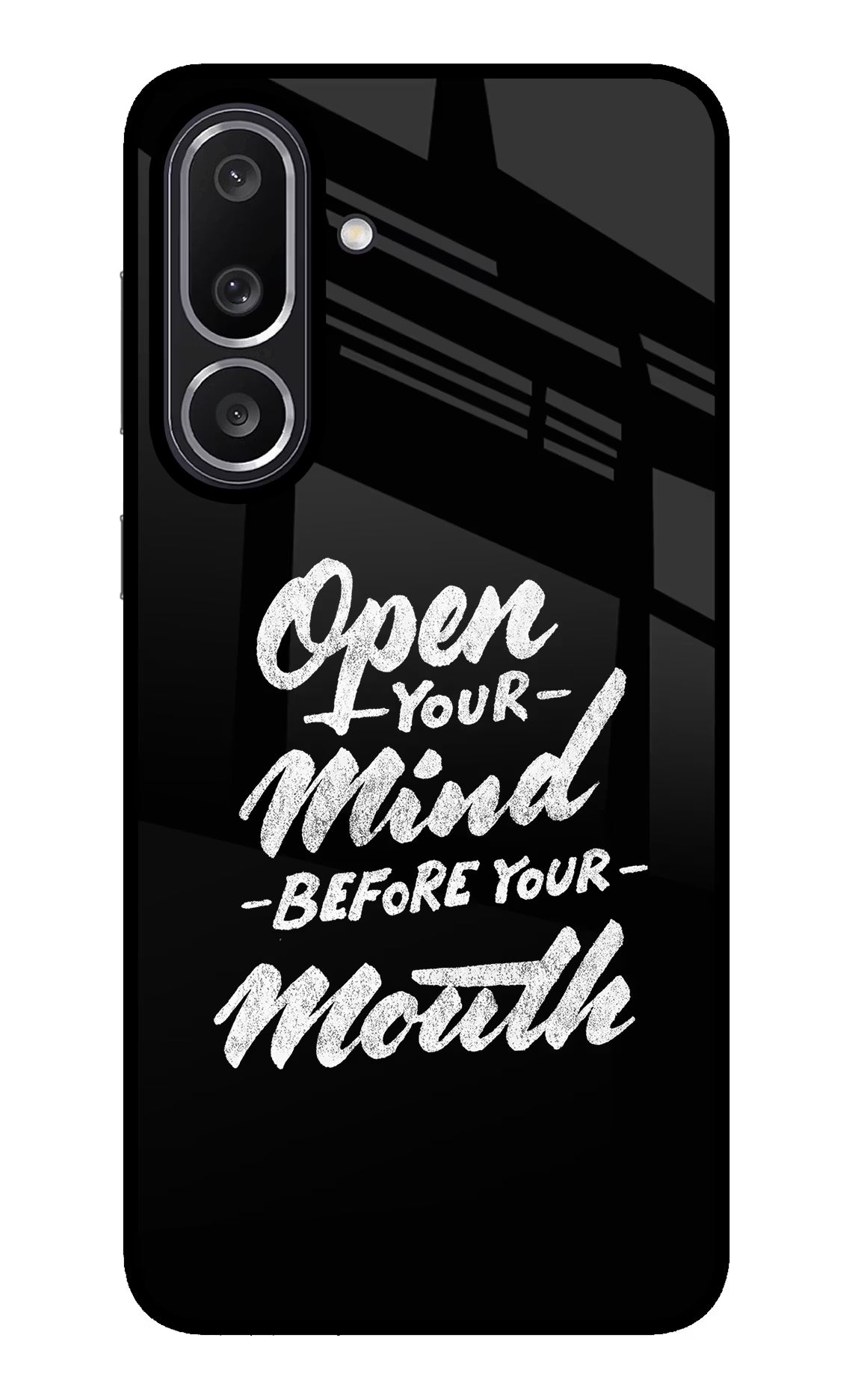 Open Your Mind Before Your Mouth Samsung M56 5G Glass Case Back Cover by Casekaro