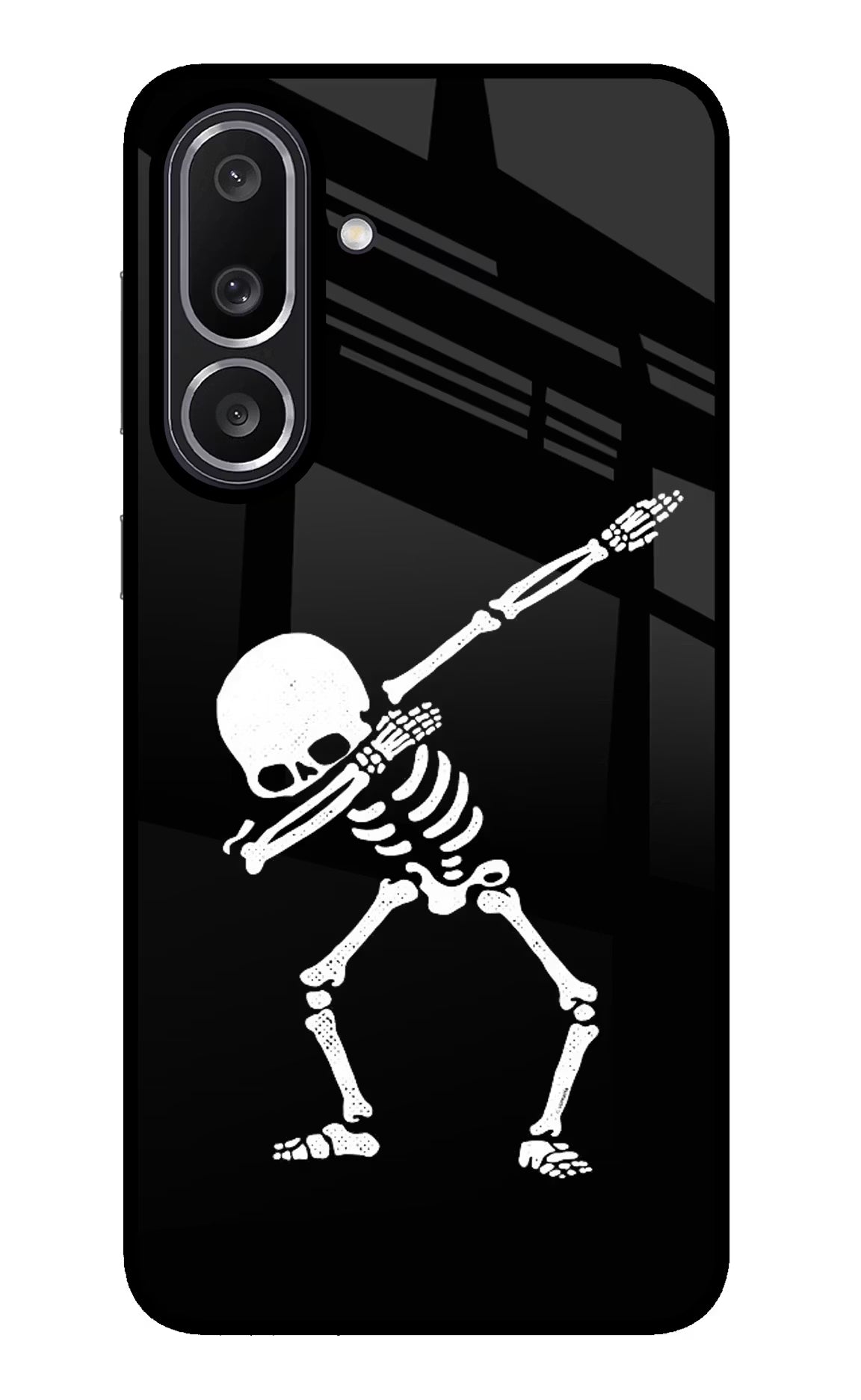 Dabbing Skeleton Art Samsung M56 5G Glass Case Back Cover by Casekaro