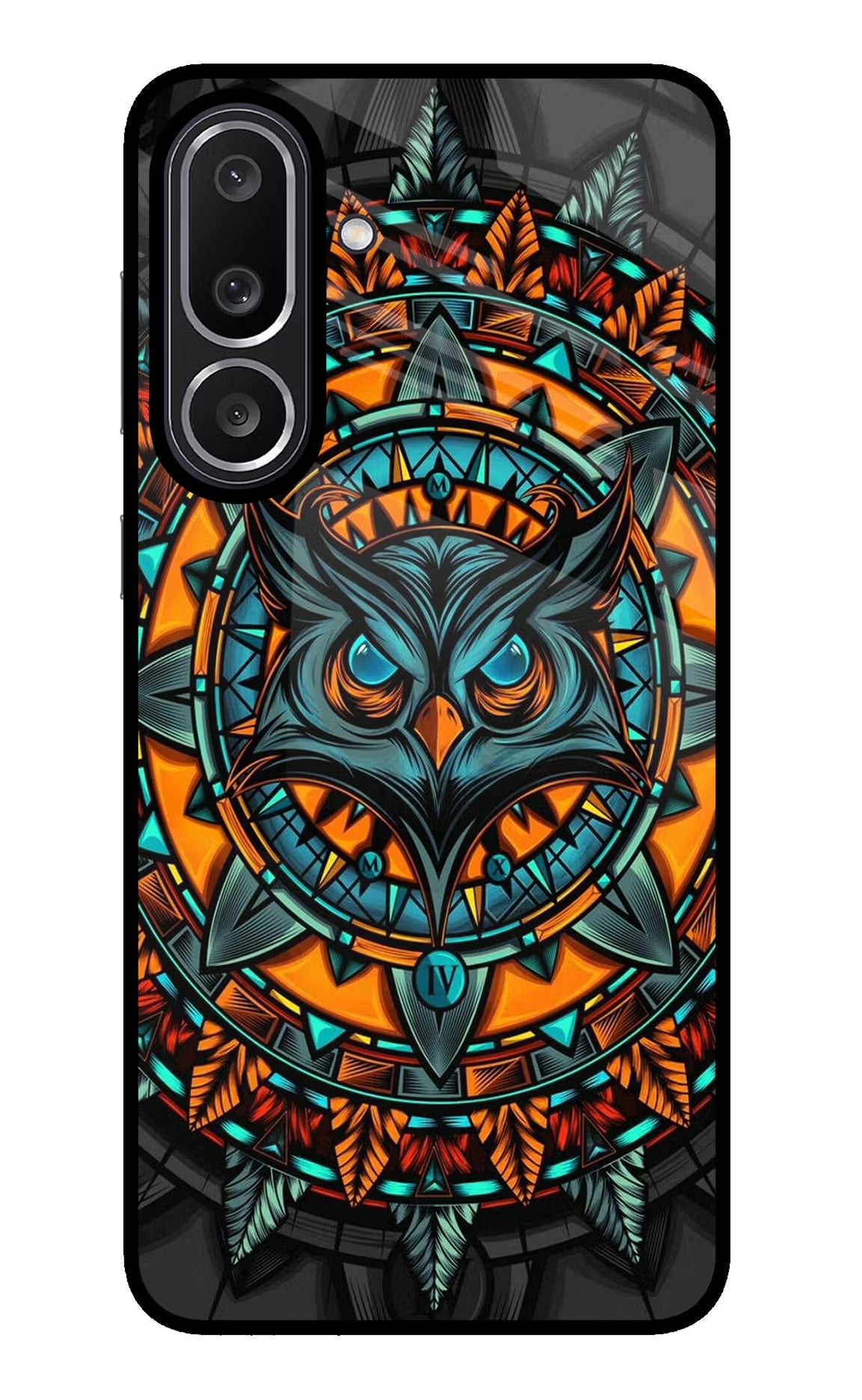 Angry Owl Art Samsung M56 5G Glass Case Back Cover by Casekaro