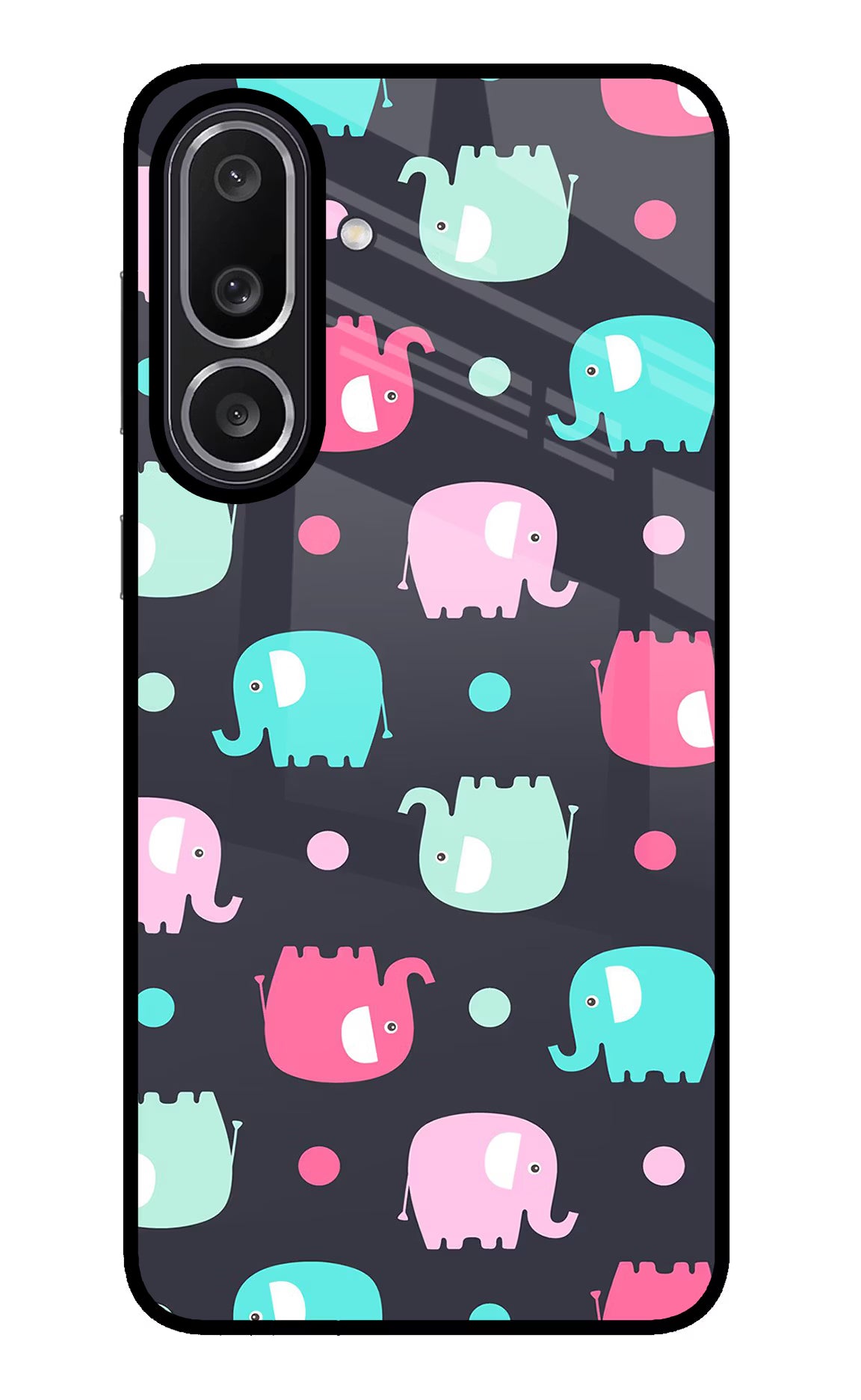 Elephants Samsung M56 5G Glass Case Back Cover by Casekaro