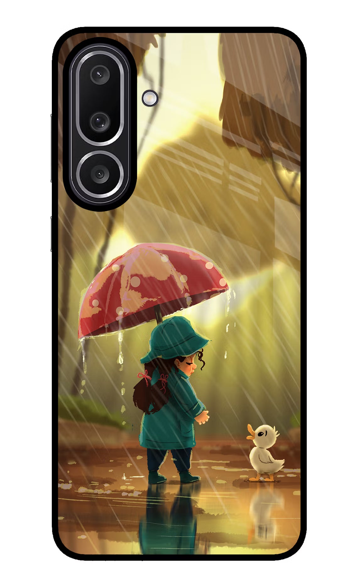 Rainy Day Samsung M56 5G Glass Case Back Cover by Casekaro