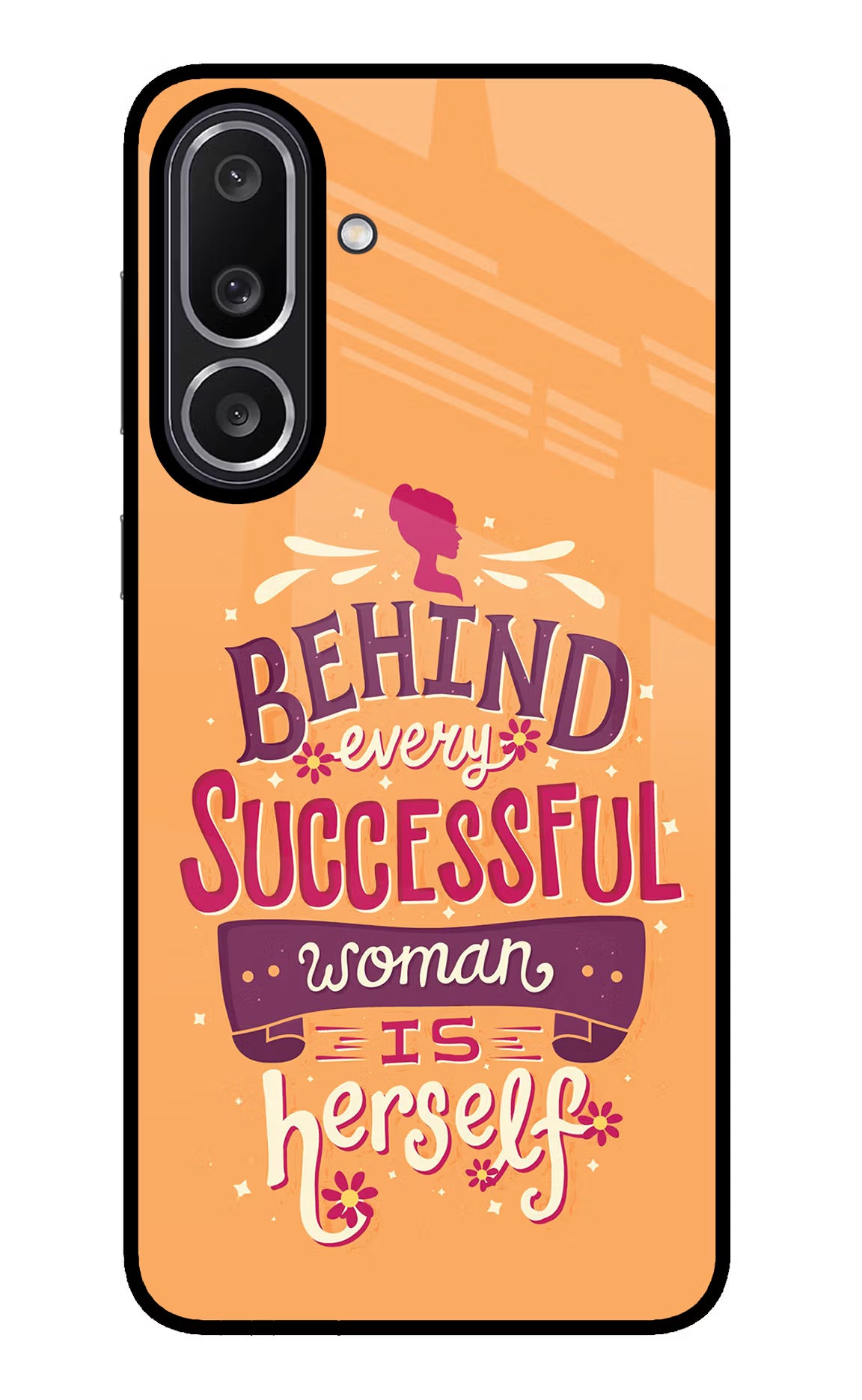 Behind Every Successful Woman There Is Herself Samsung M56 5G Glass Case Back Cover by Casekaro