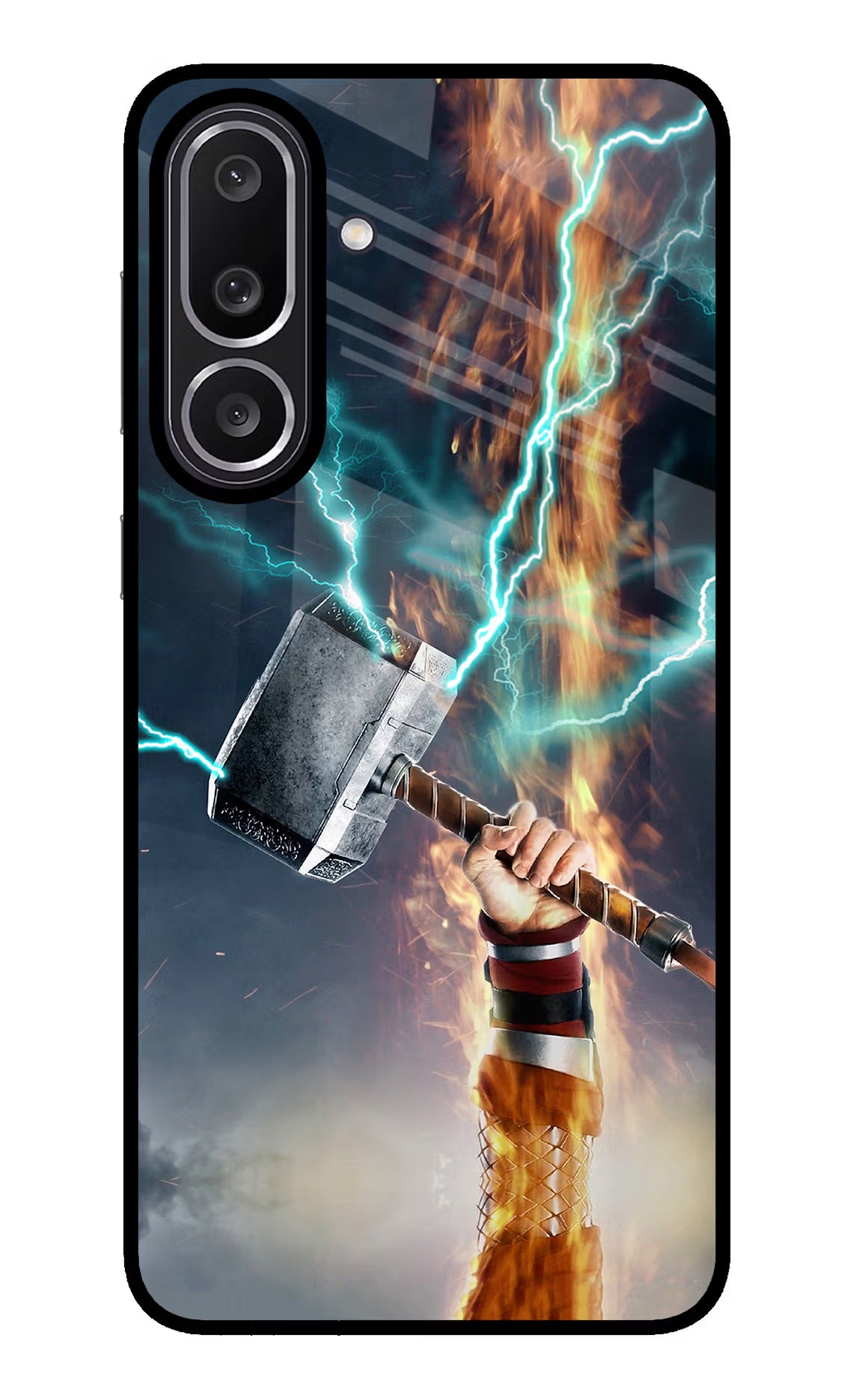 Thor Hammer Mjolnir Samsung M56 5G Glass Case Back Cover by Casekaro