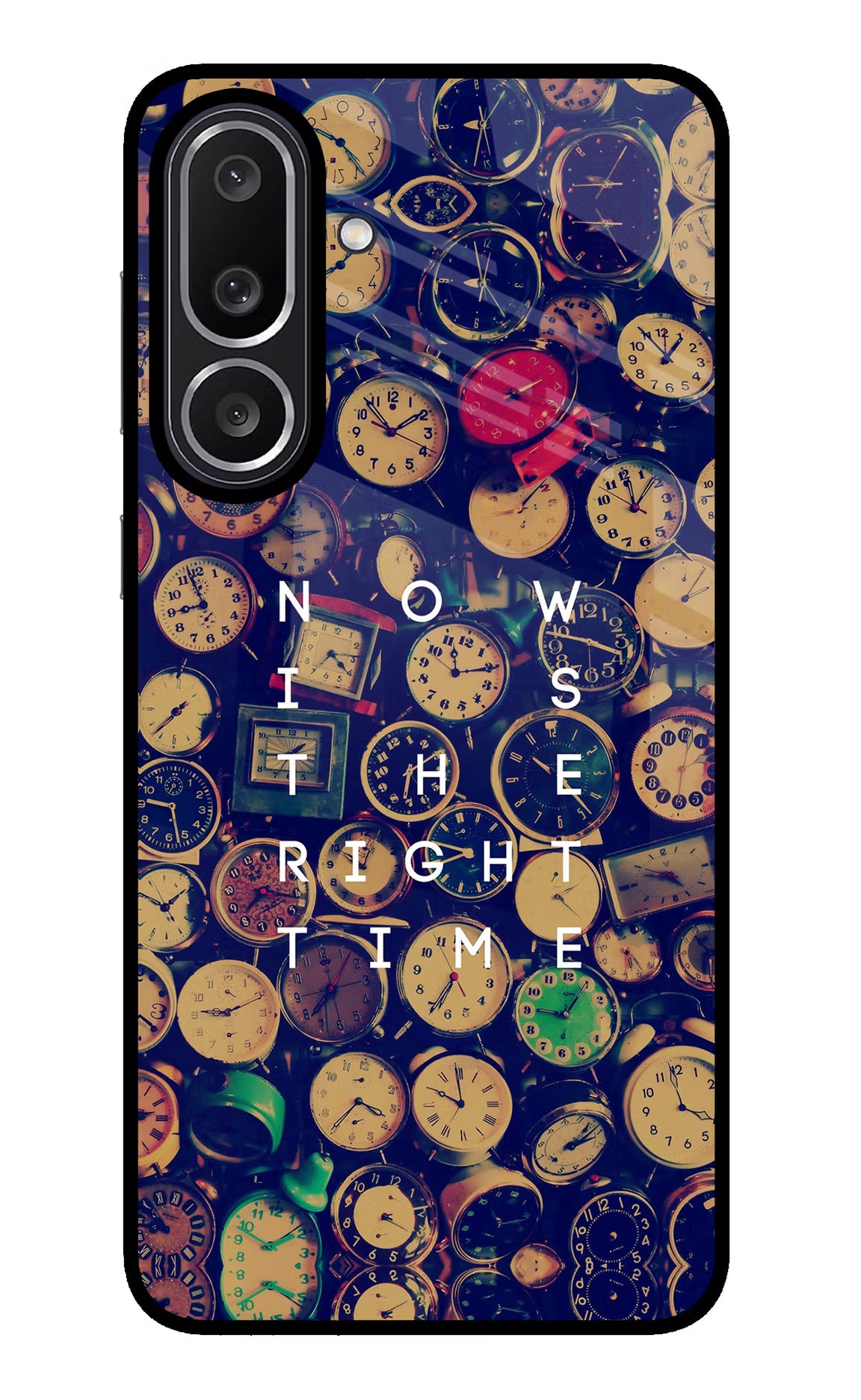 Now is the Right Time Quote Samsung M56 5G Glass Case Back Cover by Casekaro