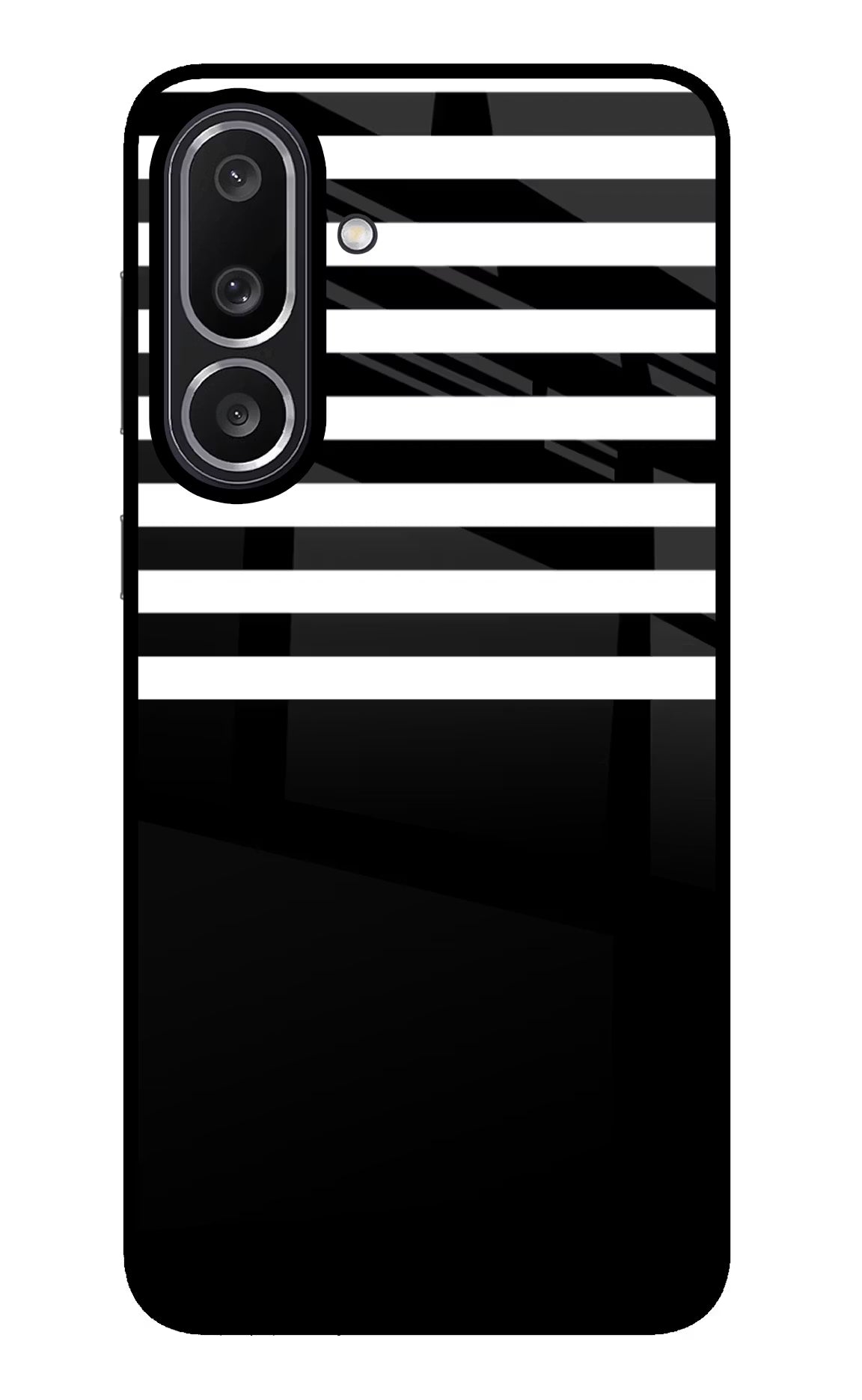 Black and White Print Samsung M56 5G Glass Case Back Cover by Casekaro