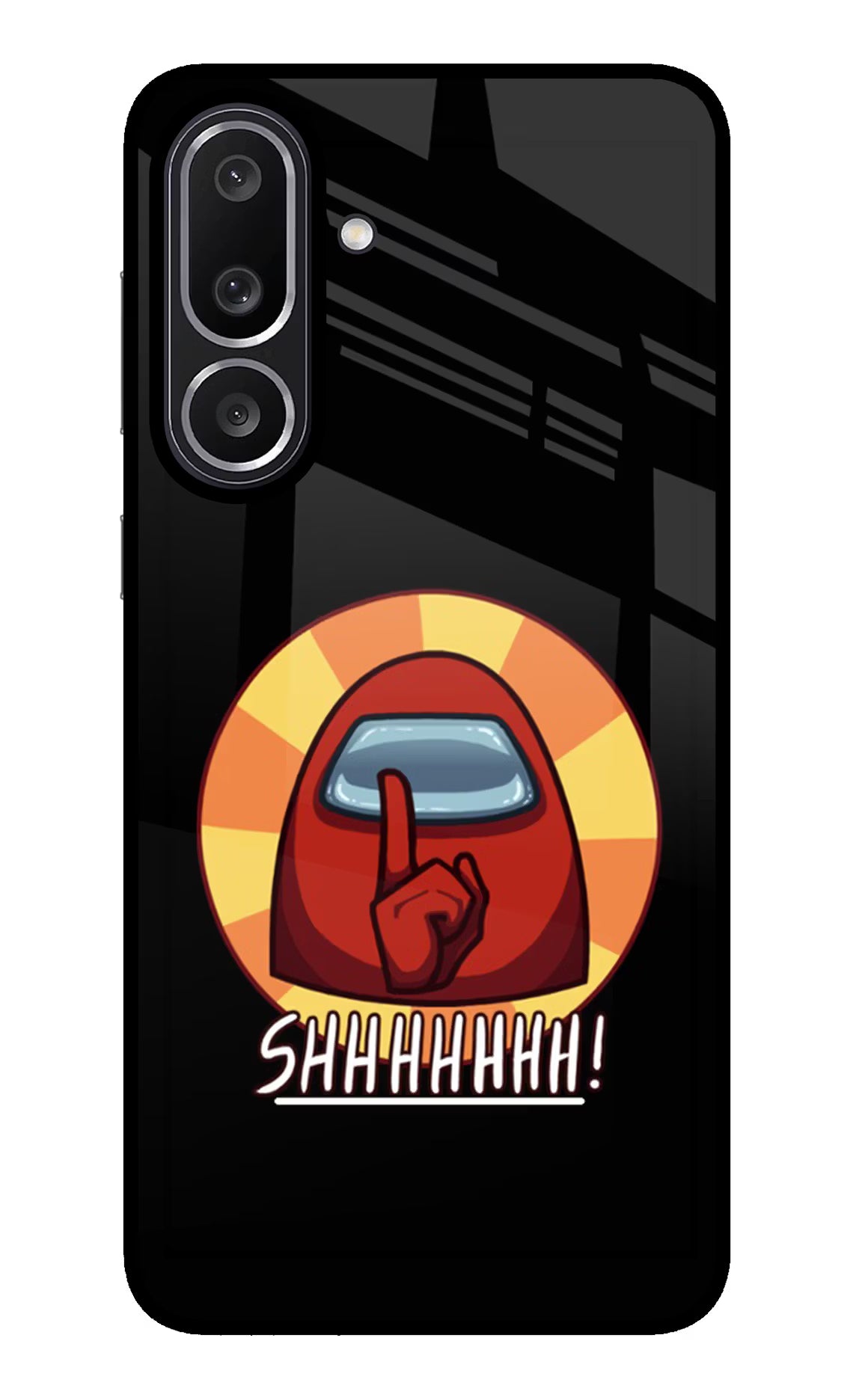 Among Us Shhh! Samsung M56 5G Glass Case Back Cover by Casekaro