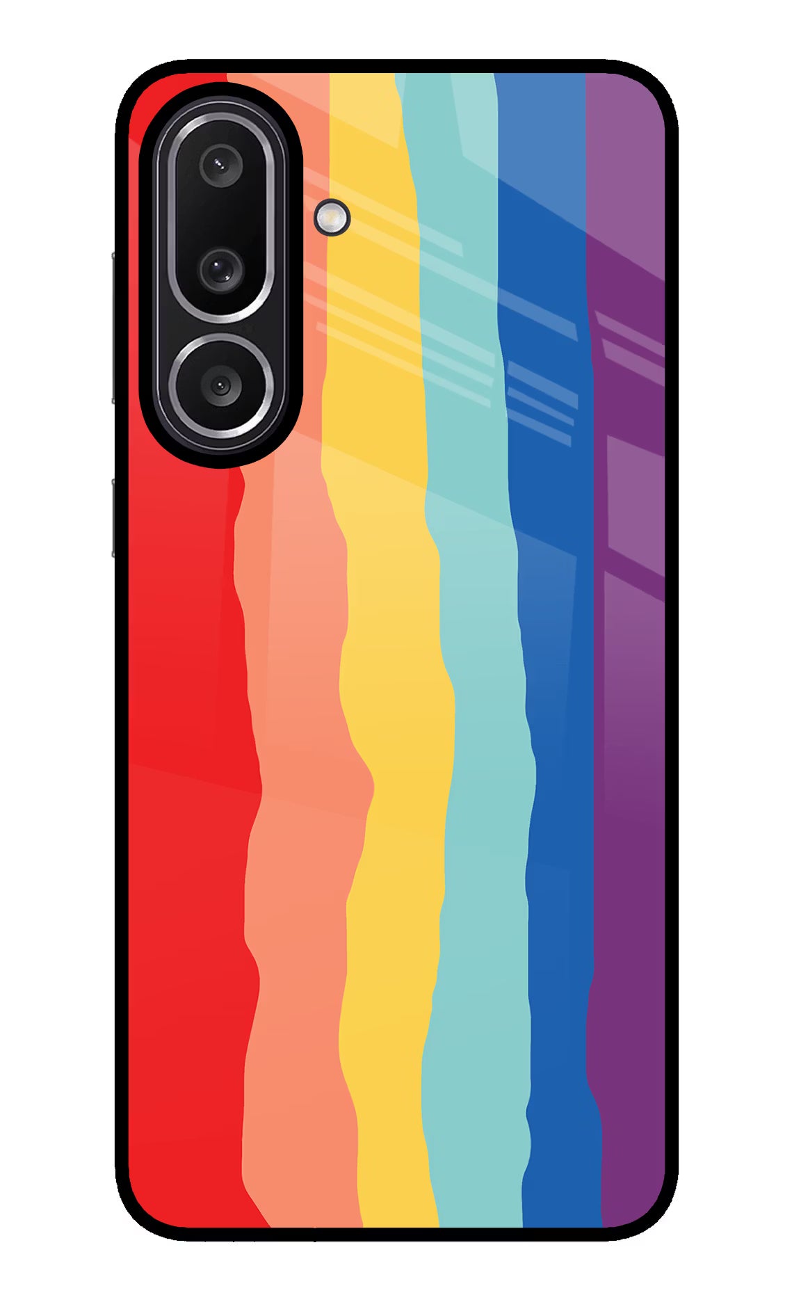 Rainbow Samsung M56 5G Glass Case Back Cover by Casekaro