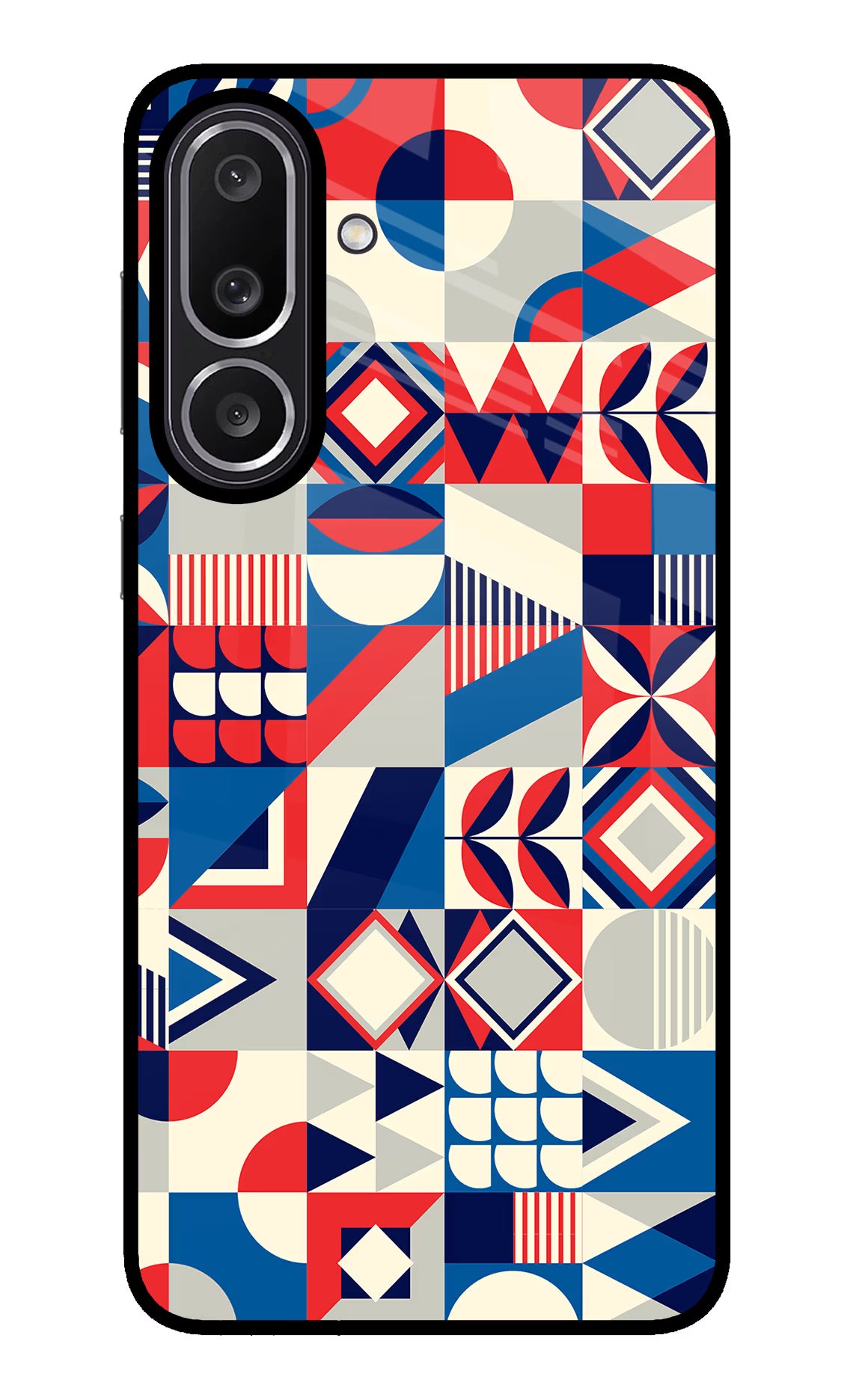Colorful Pattern Samsung M56 5G Glass Case Back Cover by Casekaro