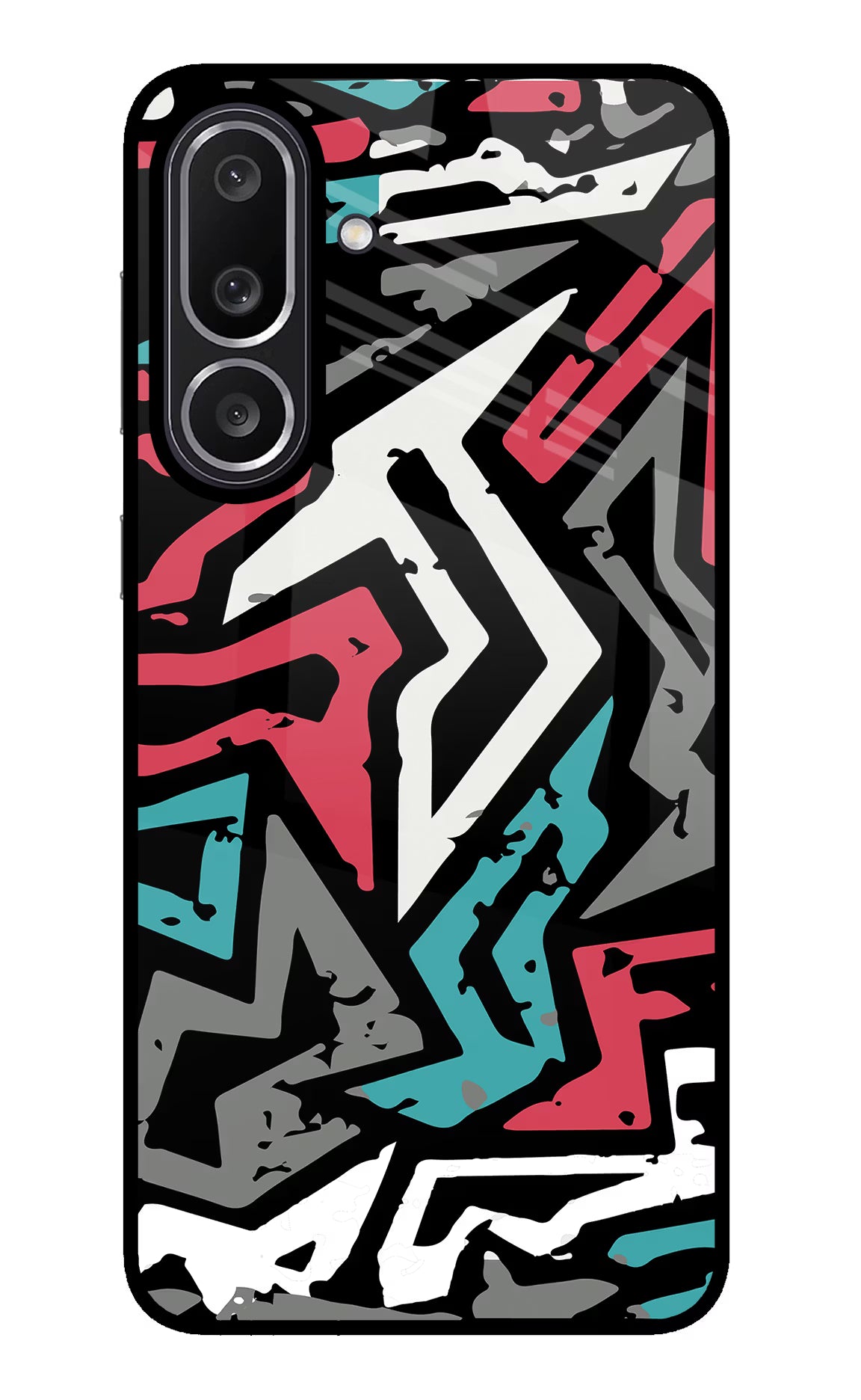 Geometric Graffiti Samsung M56 5G Glass Case Back Cover by Casekaro