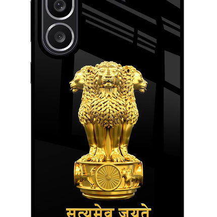 Satyamev Jayate Golden Samsung M56 5G Glass Case