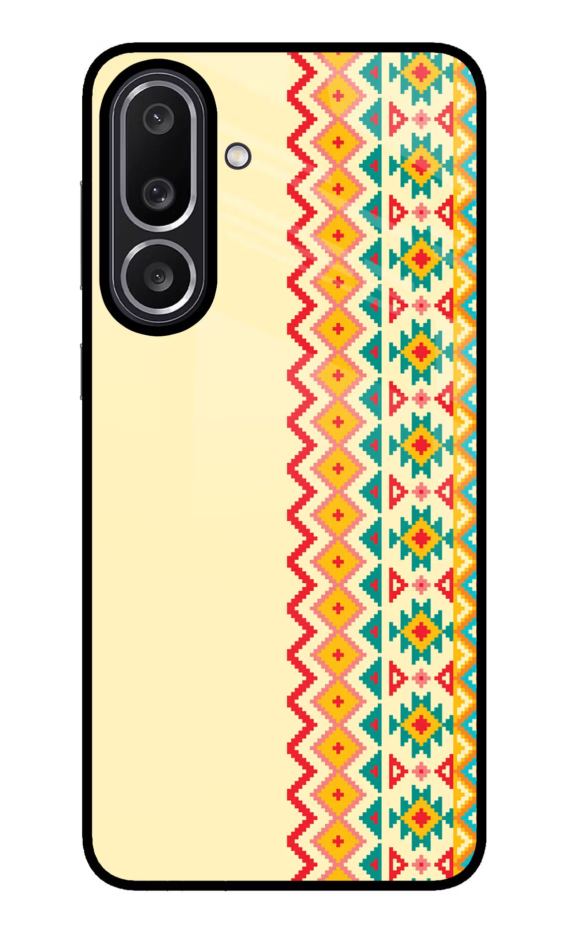 Ethnic Seamless Samsung M56 5G Glass Case Back Cover by Casekaro