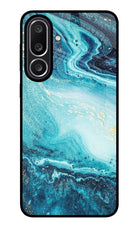 Blue Glitter Marble Samsung M56 5G Glass Case