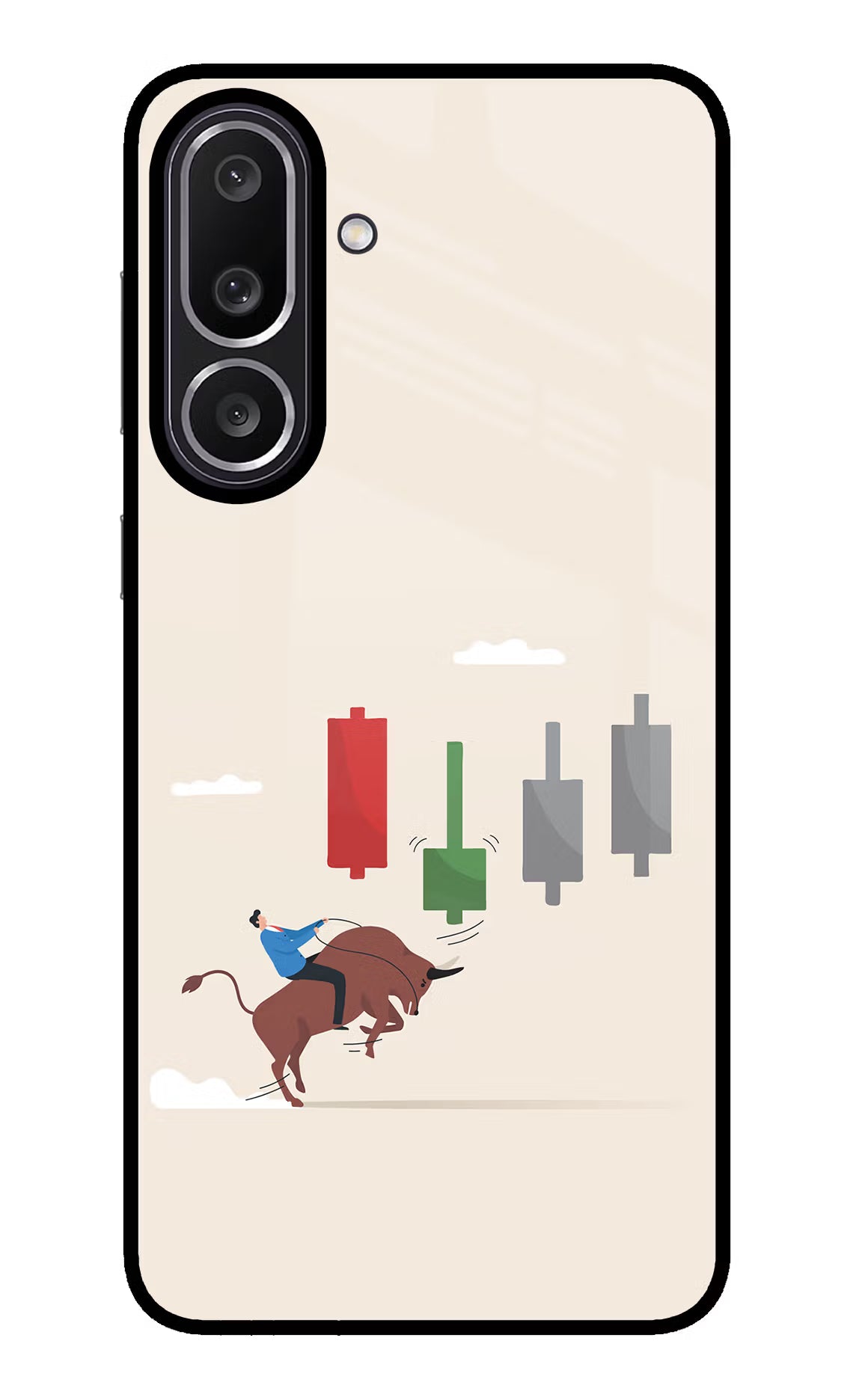 Bull Trading Momentum Samsung M56 5G Glass Case Back Cover by Casekaro