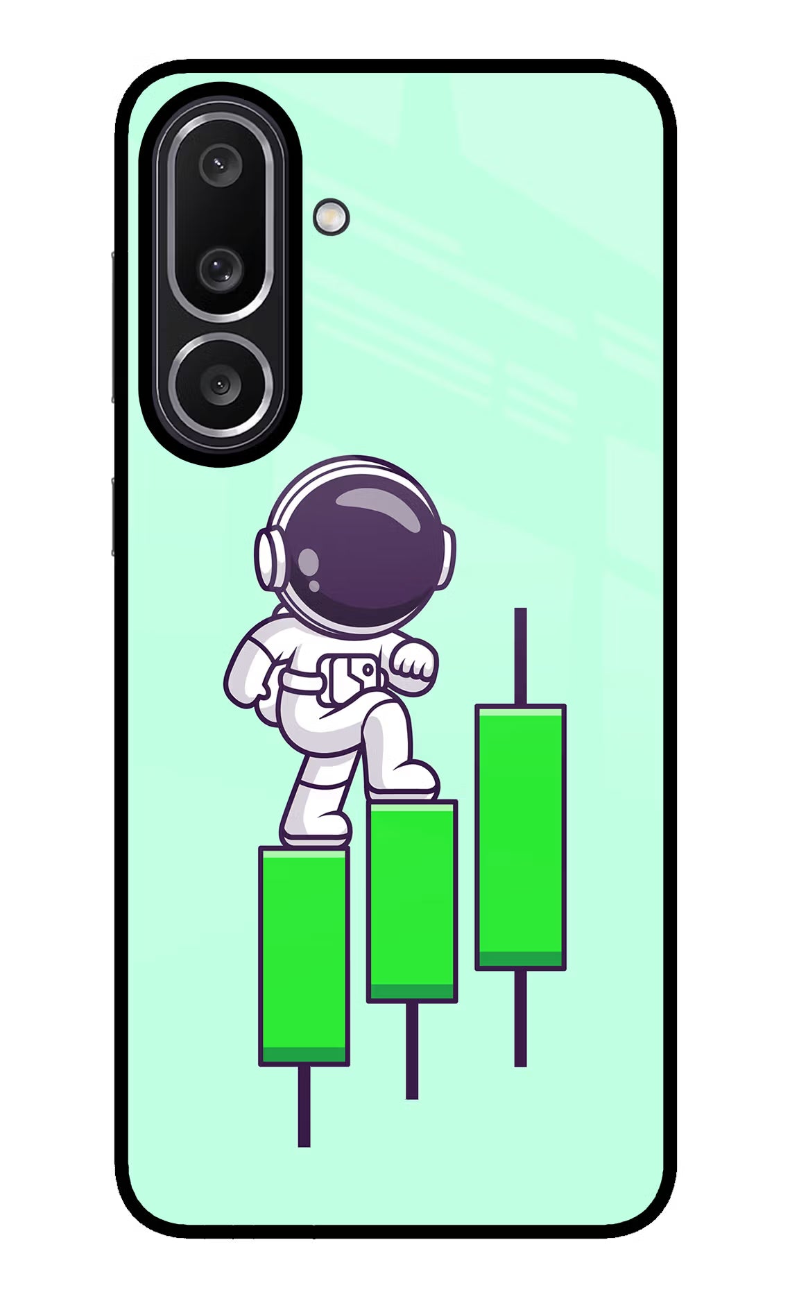 Astronaut Trader Samsung M56 5G Glass Case Back Cover by Casekaro