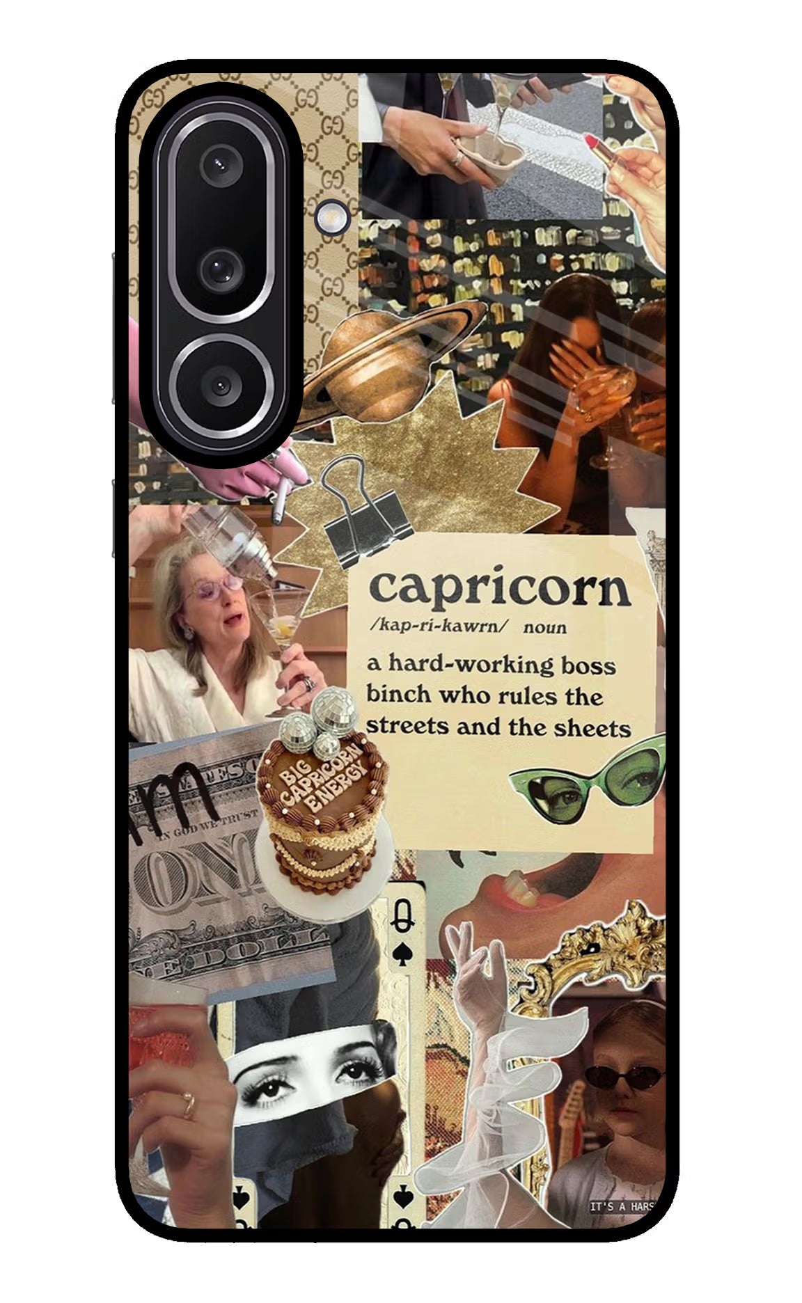 Capricorn Zodiac Samsung M56 5G Glass Case Back Cover by Casekaro