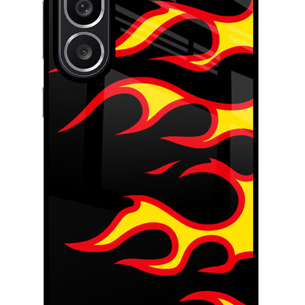 Side Sweep Flames Samsung M56 5G Glass Case