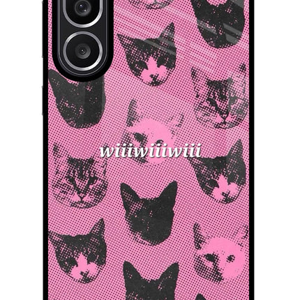 Pink Cats Samsung M56 5G Glass Case