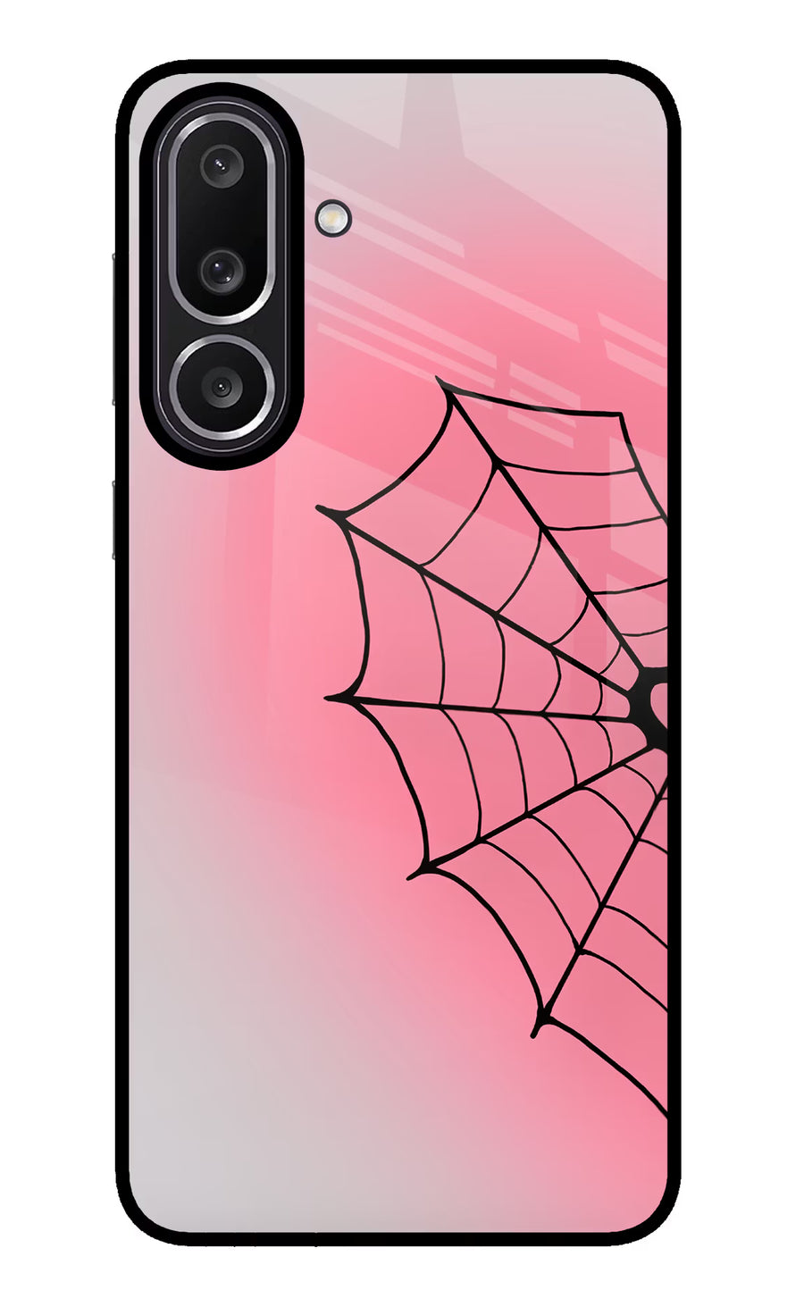 Pink Web Samsung M56 5G Back Cover, Glass case
