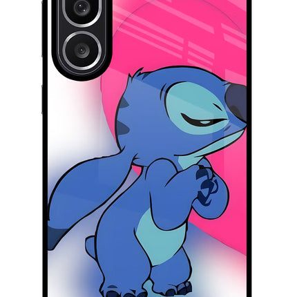 Stitch Hug Samsung M56 5G Glass Case