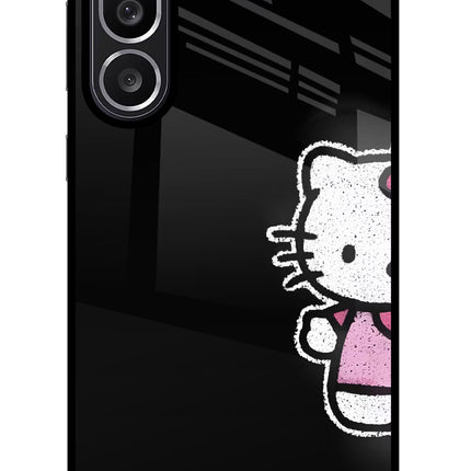 Kitty Charm Samsung M56 5G Glass Case Back Cover by Casekaro