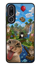 Minecraft Cat Chaos Samsung M56 5G Glass Case