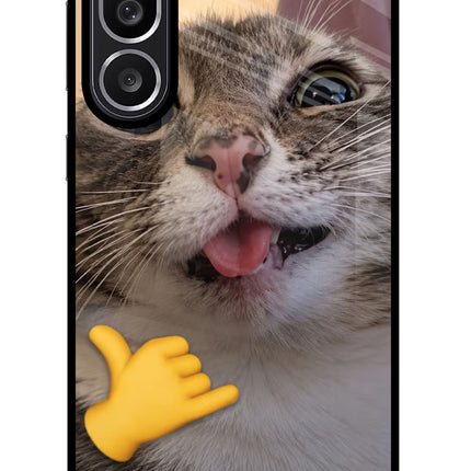 Silly Cat Call Samsung M56 5G Glass Case