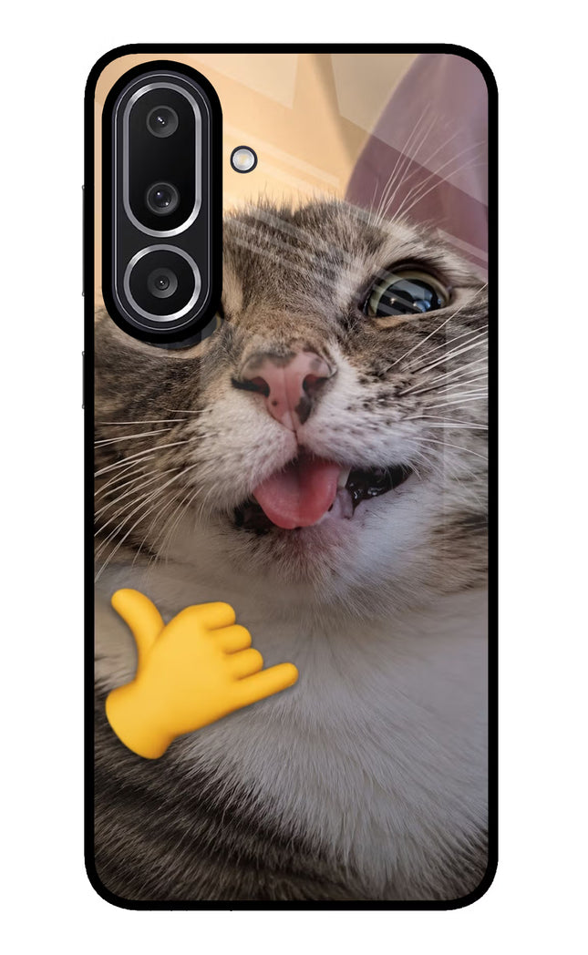 Silly Cat Call Samsung M56 5G Glass Case