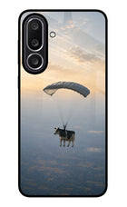 Skydiving Cow Samsung M56 5G Glass Case