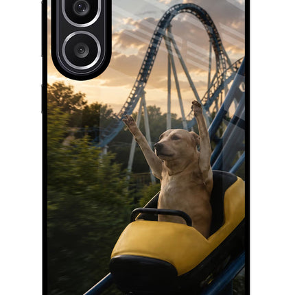 Rollercoaster Dog Samsung M56 5G Glass Case