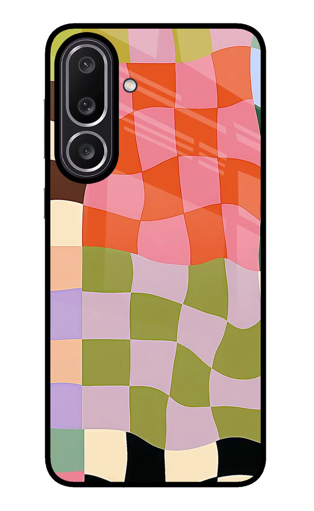 Wavy Grid Samsung M56 5G Glass Case Back Cover by Casekaro
